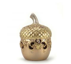 Zaros Χριστουγεννιάτικο Βελανίδι Polyresin Χρυσό 15x21,5 Κωδικός: XM781