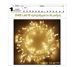 Zaros 240 Χριστουγεννιάτικα Λαμπάκια Led Extra Θερμό Λευκό 1200 Εκ. Κωδικός: MF240LT-W