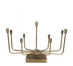 Zaros Κηροπήγιο 9 Θέσεων Μεταλλικό Αντικέ Χρυσό 65x22x46,5 Κωδικός: XET-8537