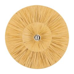 Zambelis Lights Επιτοίχιο Φωτιστικό Ρατάν Natural Ø50 Εκ. 25332
