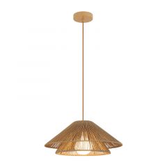 Zambelis Lights Φωτιστικό Οροφής Σχοινί Natural/Καφέ Ø40 Εκ. 25429