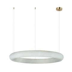 Zambelis Lights Round Pendant Led Light 45W 3000K Alabaster- Bronze 2544