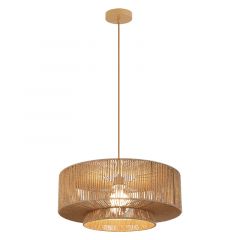 Zambelis Lights Φωτιστικό Οροφής Σχοινί Natural/Καφέ Ø50 Εκ. 25440