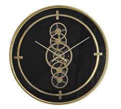 Zaros Ρολόι Τοίχου Μεταλλικό Μαύρο/Χρυσό 46x7x46 Εκ. CL365