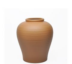 Zaros Βάζο Κεραμικό Καφέ 24x27 Εκ. CT445