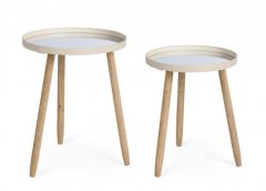 Bizzotto Edvard Βοηθητικά Τραπέζια Ξύλινα/Μεταλλικά Ιβουάρ Ø40x51