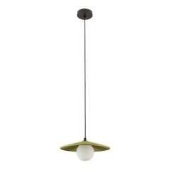 Zambelis Lights Φωτιστικό Οροφής Γυάλινο/Πήλινο Λαδί Ø28,5 Εκ. 2597