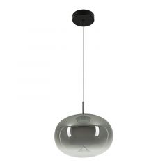 Zambelis Lights VITRO Φωτιστικό Οροφής Led Γυάλινο/Μεταλλικό Φιμέ/Μαύρο Ματ Φ28 Εκ. 2607