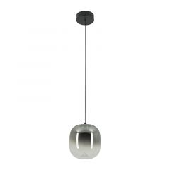 Zambelis Lights VITRO Φωτιστικό Οροφής Led Γυάλινο/Μεταλλικό Φιμέ/Μαύρο Ματ Φ15 Εκ. 2610