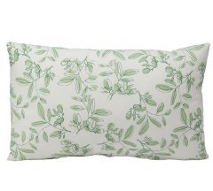 Zaros Μαξιλάρι "Floral" Βαμβακερό Λευκό/Πράσινο 50x30 Εκ. HE440