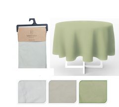 Zaros Τραπεζομάντηλο cotton & polyester, λαδί,λευκό,μπέζ,διαμ.150cm KZ336
