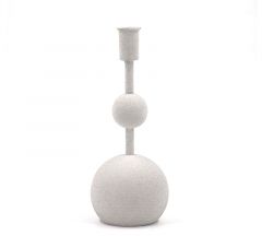 Zaros Κηροπήγiο "Venus" Μεταλλικό Λευκό 25 Εκ. HT680