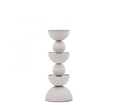 Zaros Κηροπήγιο Μεταλλικό Λευκό 32 Εκ. HT682