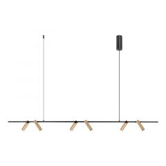 Zambelis Lights SENTA Φωτιστικό Οροφής Ράγα Led 29W 3000K Με Περιστρεφόμενα Σποτ Μαύρο/Χρυσό 150 Εκ. 2634 - Dimmable