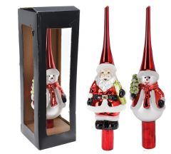 Zaros Κορυφή Δέντρου Γυάλινη Κόκκινη 2 Σχέδια 25 Εκ. OR029