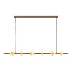 Zambelis Lights Φωτιστικό Οροφής Ράγα Led 25W 3000K Αλάβαστρο/Αλουμινίου Καφέ 150 Εκ. 2651