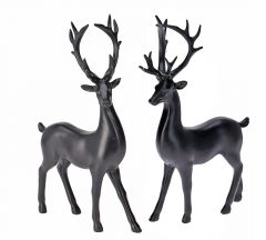 Zaros Ελάφι Polyresin Μαύρο 2 Σχέδια 18x6x29,5 Εκ. XM849