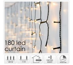 Zaros 180 Χριστουγεννιάτικα Λαμπάκια Led "Κουρτίνα" Θερμό Λευκό 600 Εκ. IC180MF