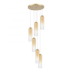 Zambelis Lights SAPEL Εξάφωτο Φωτιστικό Οροφής Led Με Εναλλαγή Χρώματος Σαμπανί Φ50 Εκ. 2689 - Dimmable