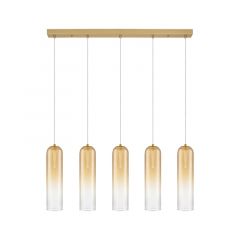 Zambelis Lights SAPEL Πεντάφωτο Φωτιστικό Οροφής Led Με Εναλλαγή Χρώματος Σαμπανί 105 Εκ. 2691 - Dimmable