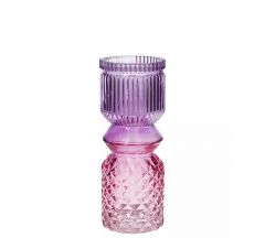 Zaros Βάζο "Beverly" Γυάλινο Μωβ/Ροζ 7x18,5 Εκ. DF219