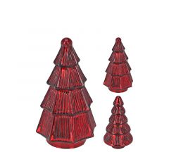 Zaros Γυάλινο επιτραπέζιο έλατο κόκκινο 11x20cm XM903