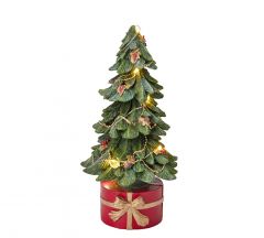 Zaros Χριστ/κο έλατο polyrezin με 10Led, 13x27,5cm XM914