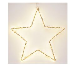 Zaros Συρμάτινο χρυσό αστέρι με 150Led και Timer,50cm XM921