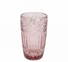 Zaros Ποτήρι Νερoύ Γυάλινο Ροζ 380 ml 8x13 Εκ. KZ362