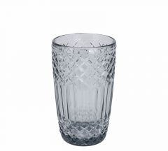 Zaros Ποτήρι Νερoύ Γυάλινο Γκρι 380 ml 8x13 Εκ. KZ364