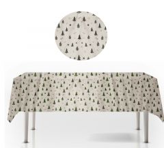 Zaros Τραπεζομάντηλο με print χριστ/κα έλατα 140x180cm XM974