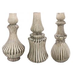 Zaros Βάζα "Rustic" Κεραμικά Αντικέ Εκρού 3 Σχέδια Φ20x39 Εκ. DK112