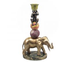 Zaros Κηροπήγιο "Circus" Polyresin Πολύχρωμο 28,5 Εκ. TM439