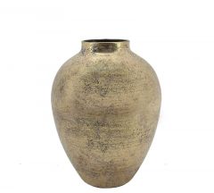 Zaros Μεταλλικό βάζο στρογγυλο αντ.χρυσό 24cm HT6671