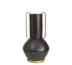 Zaros Μεταλλικος αμφορεας μαύρο/χρυσο χρ.,34cm HT690-BL