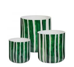 Zaros Κασπώ "Bamboo" Μεταλλικά Πράσινα Σετ 3 Τμχ 16-21-23 Εκ. HE681