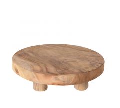 Zaros Πλατώ Σερβιρίσματος Ξύλινο Teak Natural Φ30 Εκ. HE708