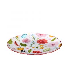 Zaros Πιάτο 21cm,σχ.flower,ακανόνιστο χείλος KZ379