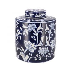 Zaros Βάζο "Floral" Πορσελάνινο Μπλε/Λευκό Φ23x26 Εκ. DK176