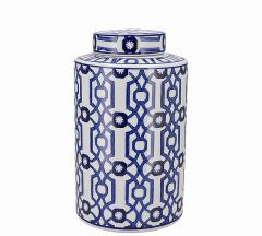 Zaros Βάζο Πορσελάνινο Μπλε/Λευκό Φ18x30 Εκ. DK178