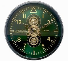 Zaros Ρολόι Τοίχου Μηχανικό Εμαγιέ Πράσινο Φ60 Εκ. CL380