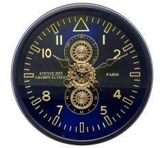 Zaros Ρολόι Τοίχου Μηχανικό Εμαγιέ Μπλε Φ60 Εκ. CL381