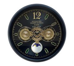 Zaros Ρολόι Τοίχου Μηχανικό Μαύρο Φ50 Εκ. CL382