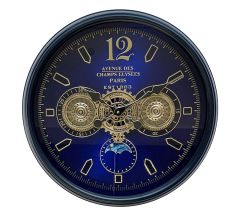 Zaros Ρολόι Τοίχου Μηχανικό Εμαγιέ Μπλε Φ50 Εκ. CL383