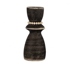 Zaros Βάζο Κεραμικό Αντικέ Καφέ Με Χάντρες 38 Εκ. CT467