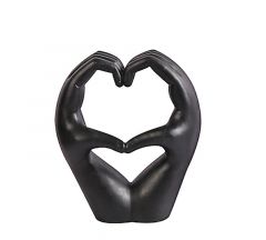 Zaros Διακοσμητική Φιγούρα "Χειρονομίας Αγάπης" Polyesin Μαύρη 19,5 Εκ. CT484