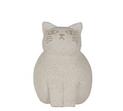 Zaros Διακοσμητική Γάτα Τσιμεντένια Λευκή 18 Εκ. CT489