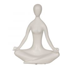 Zaros Διακοσμητική Φιγούρα Yoga Polyresin Λευκή 24,5 Εκ. HE559-W