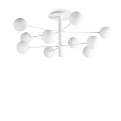 Ideal Lux Δεκάφωτο Φωτιστικό Οροφής Μεταλλικό Λευκό Ματ Ø124 Cosmopolitan Pl10 285245