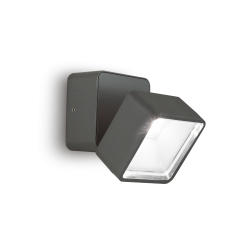 Ideal Lux Φωτιστικό Τοίχου Led 4000K Αλουμινίου Ανθρακί Omega Ap Square 285511